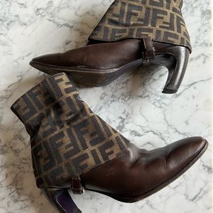 Authentic FENDI Monogram Ankle Boots